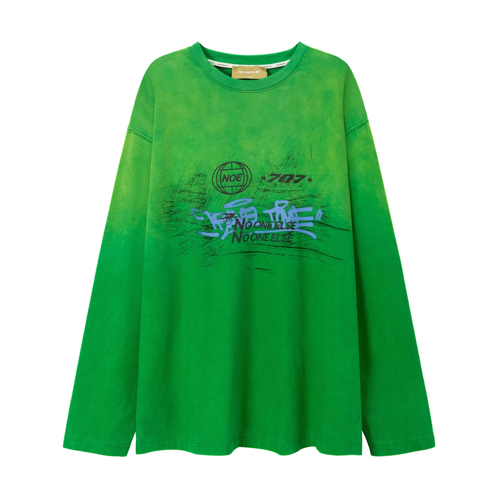 707 Graffiti Loose Fit Long-Sleeves Top