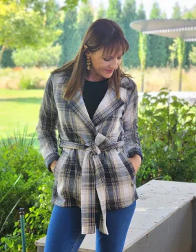 Amy Blazer Check Navy