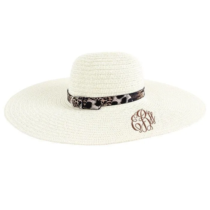 AO3018 Monogrammable Floppy Hat with Cheetah/Leopard Band