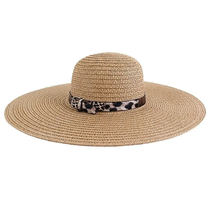 AO3018 Monogrammable Floppy Hat with Cheetah/Leopard Band