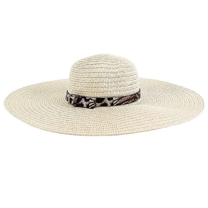 AO3018 Monogrammable Floppy Hat with Cheetah/Leopard Band