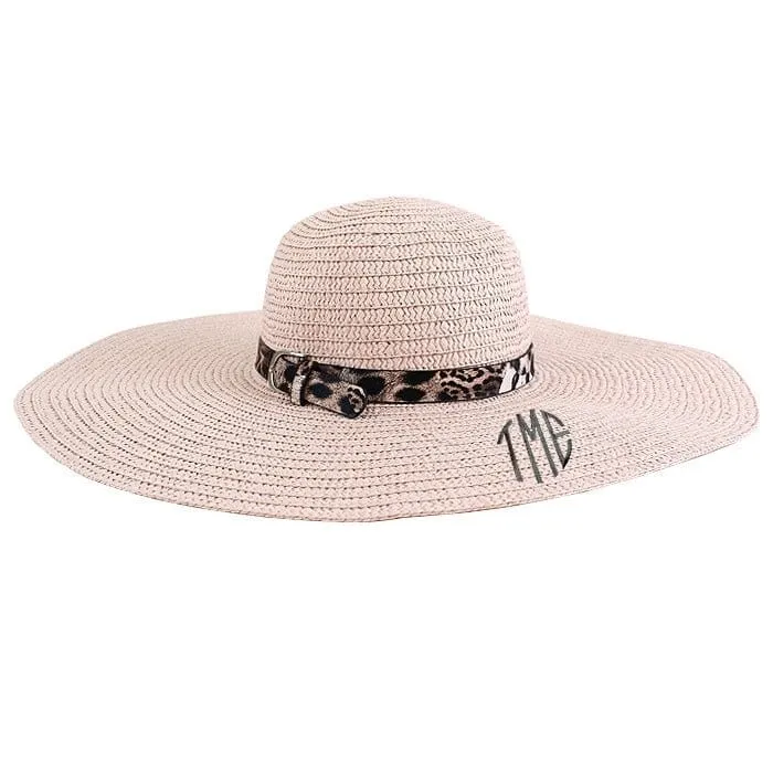 AO3018 Monogrammable Floppy Hat with Cheetah/Leopard Band