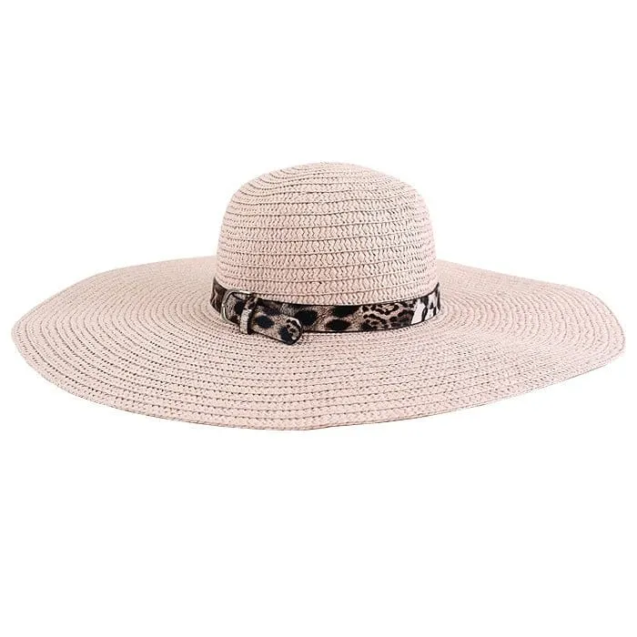 AO3018 Monogrammable Floppy Hat with Cheetah/Leopard Band