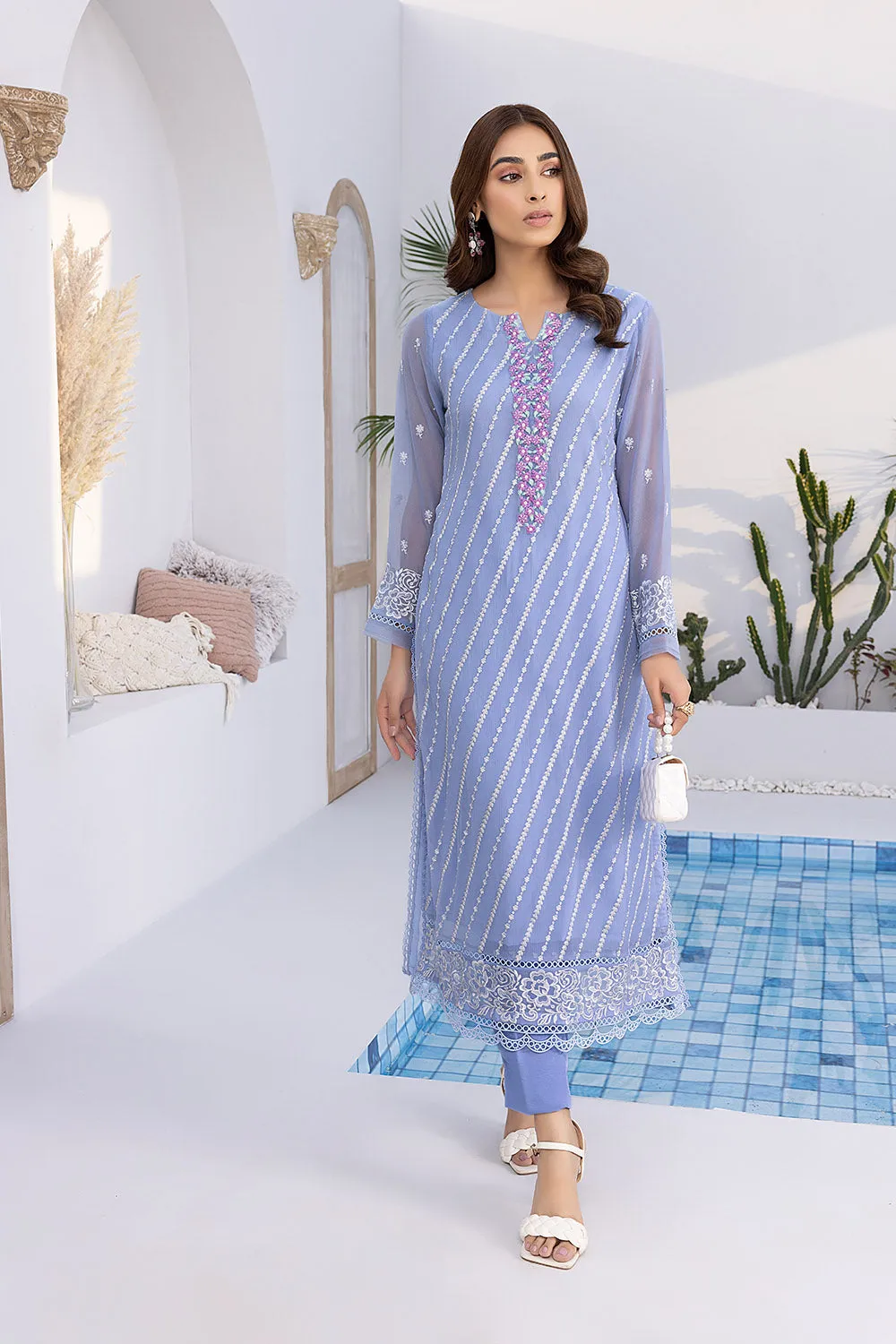 Azure Luxury Embroidered Formal Shirts – Nymphaea