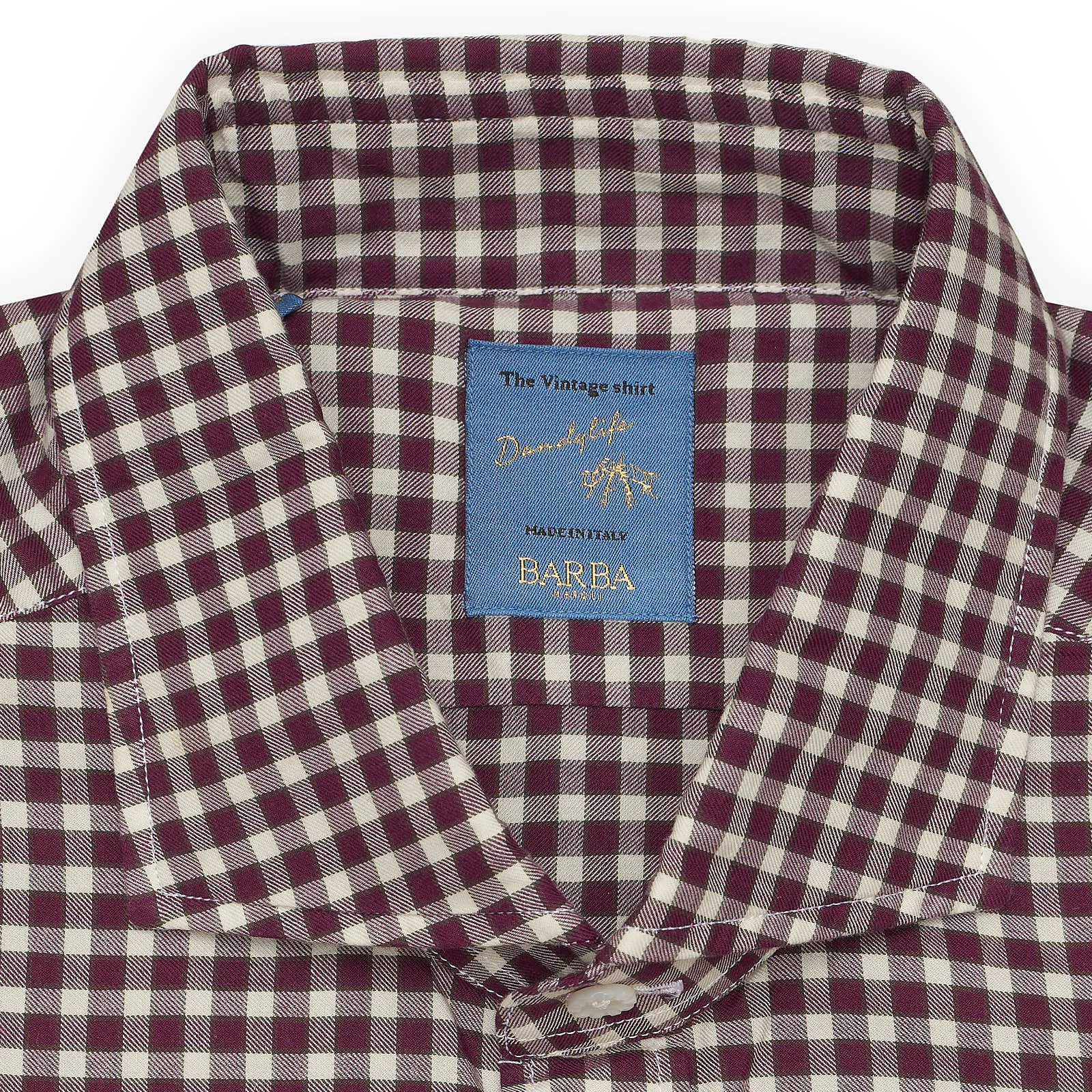 BARBA Napoli Dandylife "Vintage" Gingham Check Cotton Shirt EU 40 NEW US 15.75