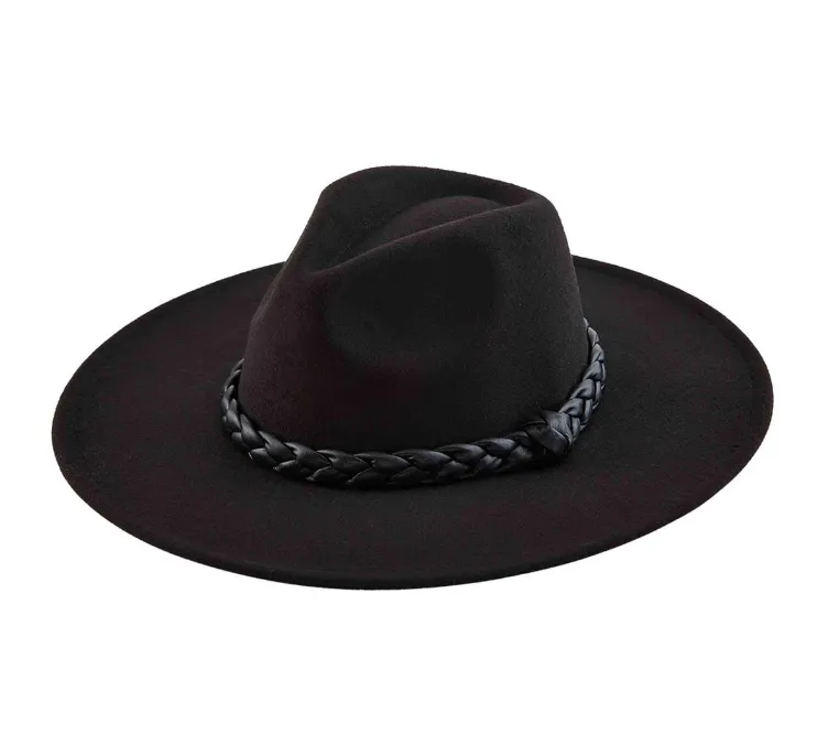 Black Braided Fedora