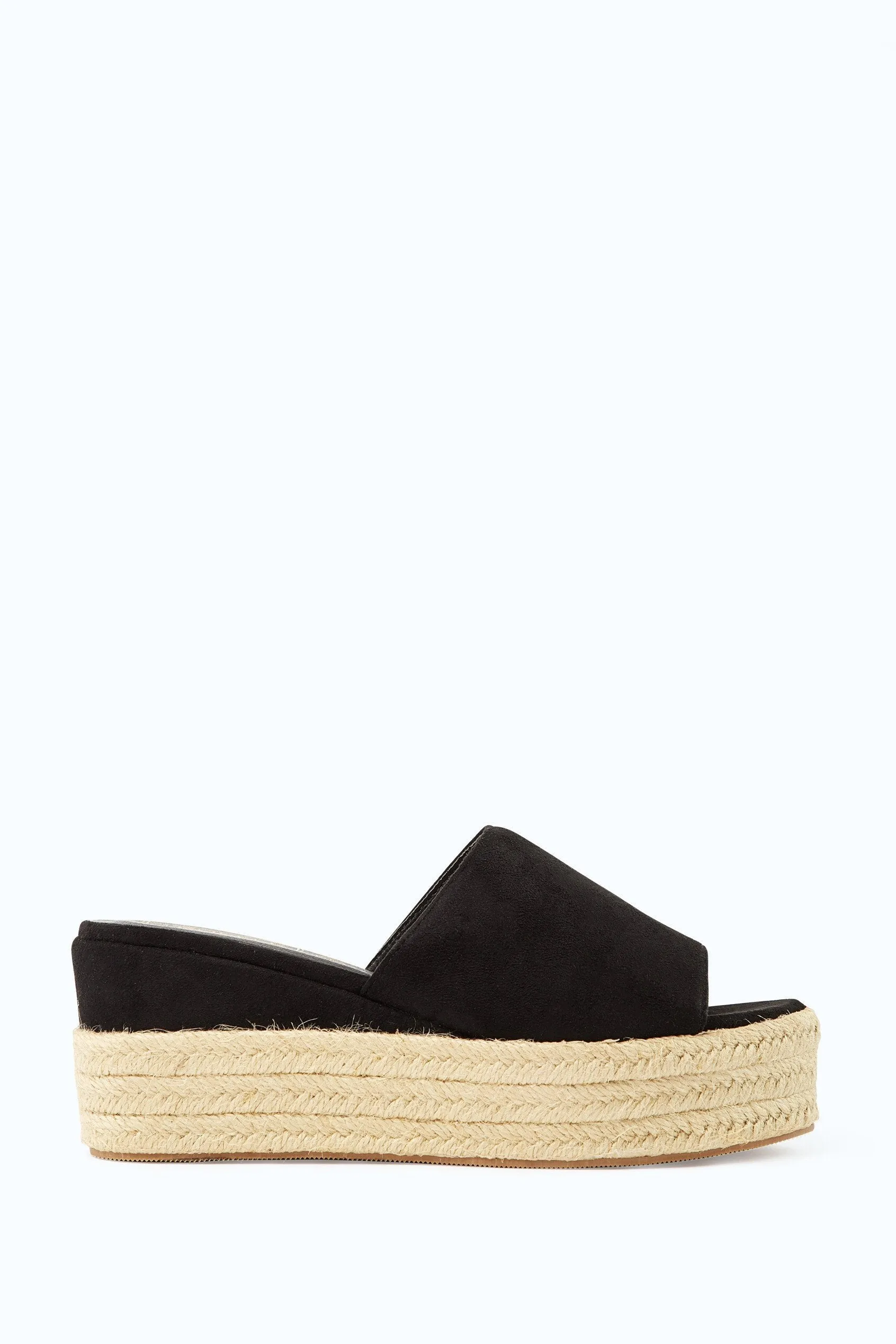 Black Slip On Mule Wedges