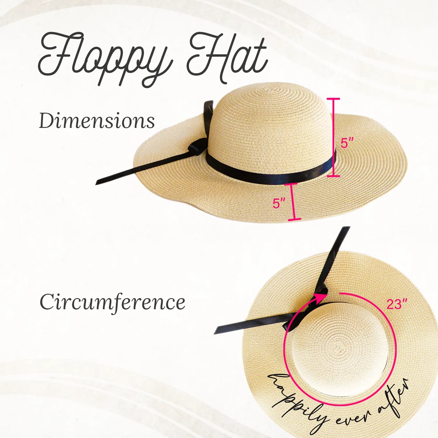 Bride, Bridesmaid, Maid of Honor Floppy Hat