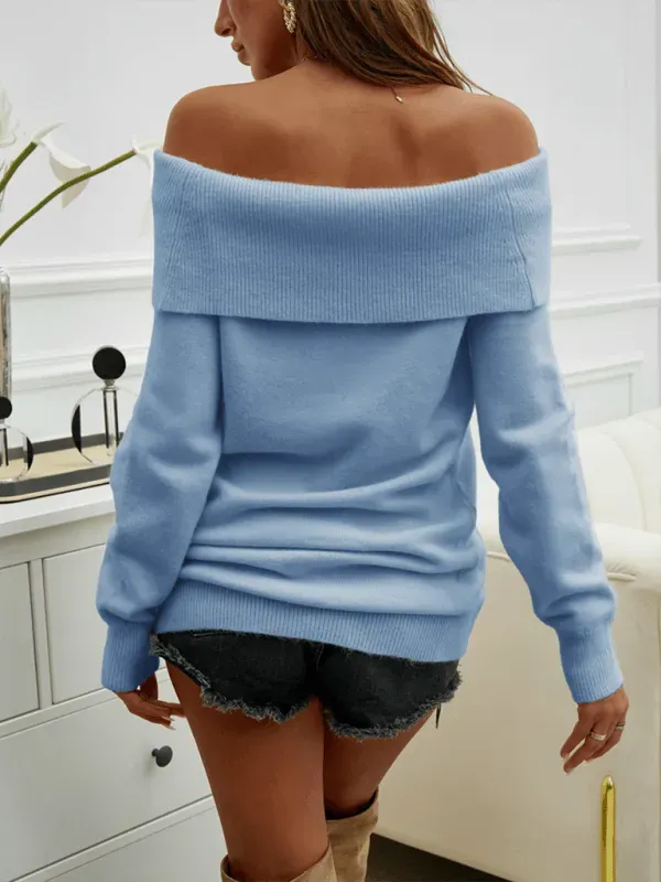 Casual Pull Over One Shoulder Sweater