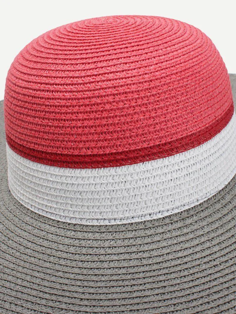 Color Block Design Floppy Hat