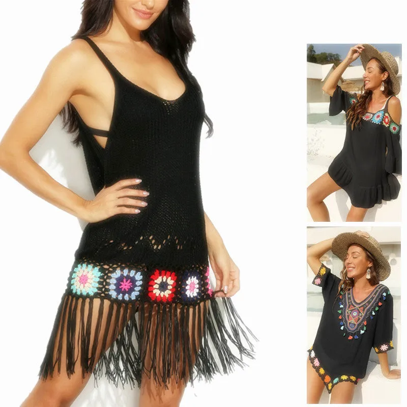 Crochet Beach Cover Up Dress Women 2022 Summer Swimwear