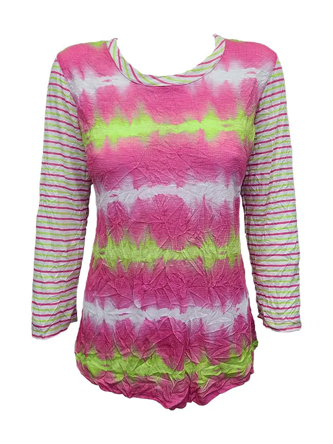 David Cline Round Neck Tops 9130TV Malibu, Magenta