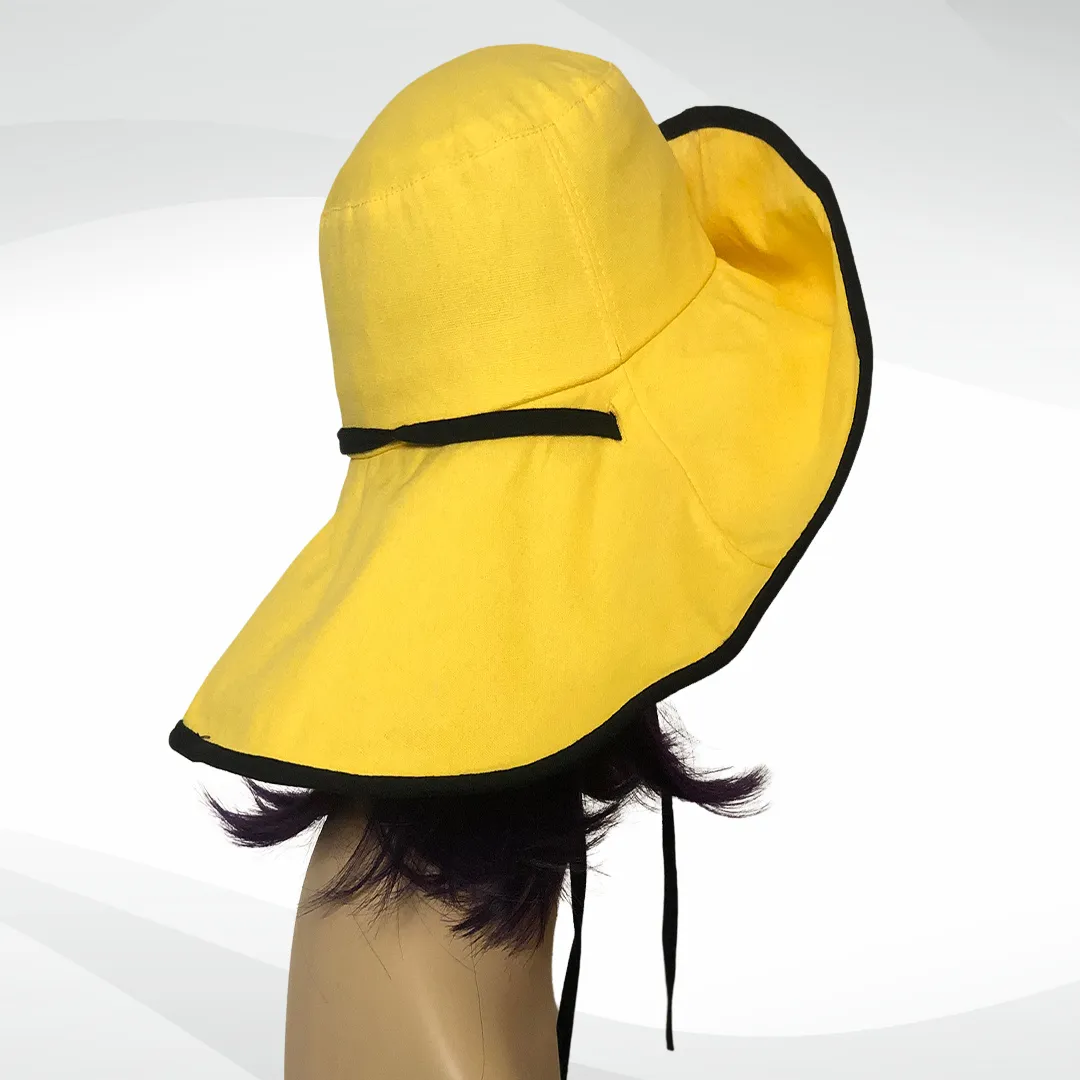 Floppy Sun Hat with Tie - Yellow