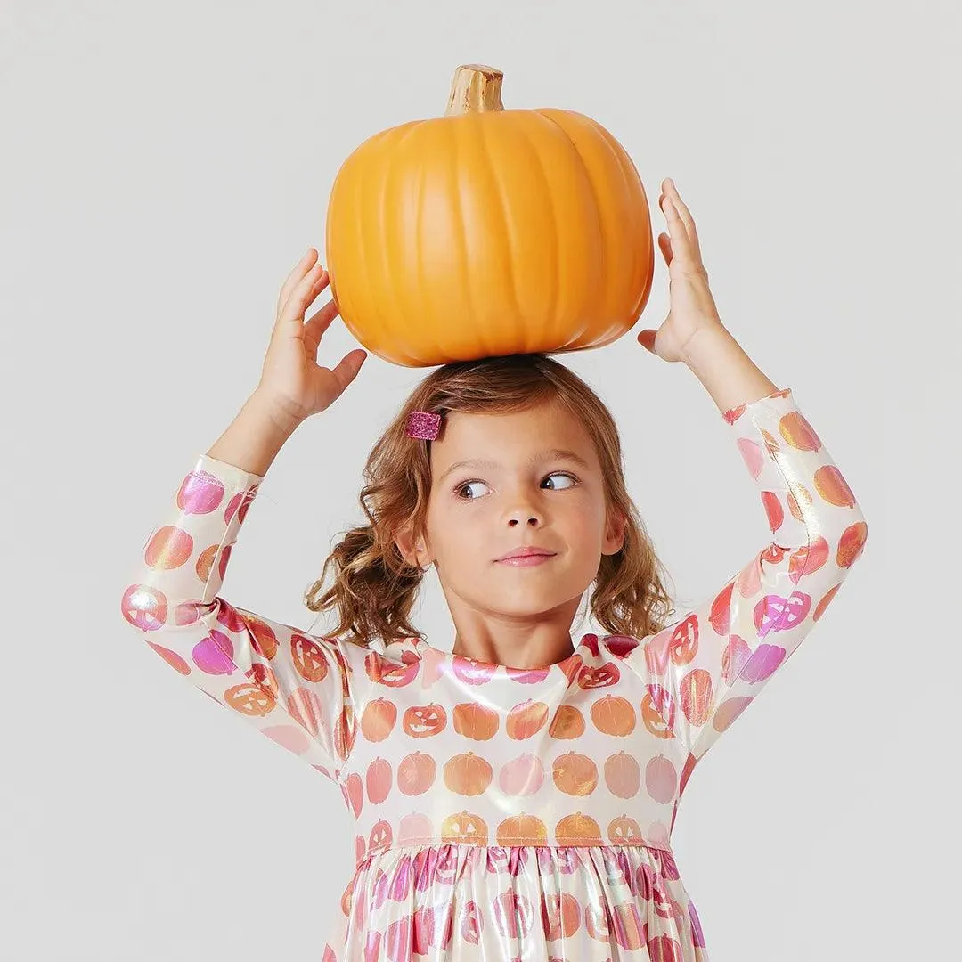 Girls Dresses| Pumpkins -Lame | Pink Chicken