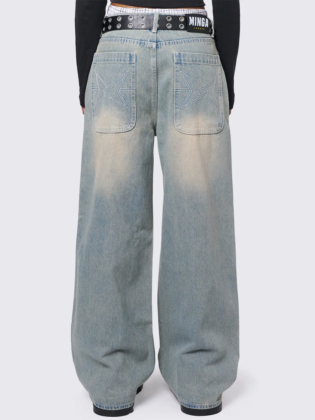 Glen Blue Baggy Jeans