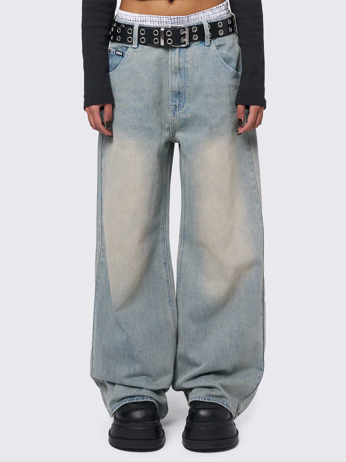 Glen Blue Baggy Jeans