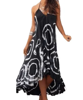 Halter Beach Long Dress Sundress Cover Up