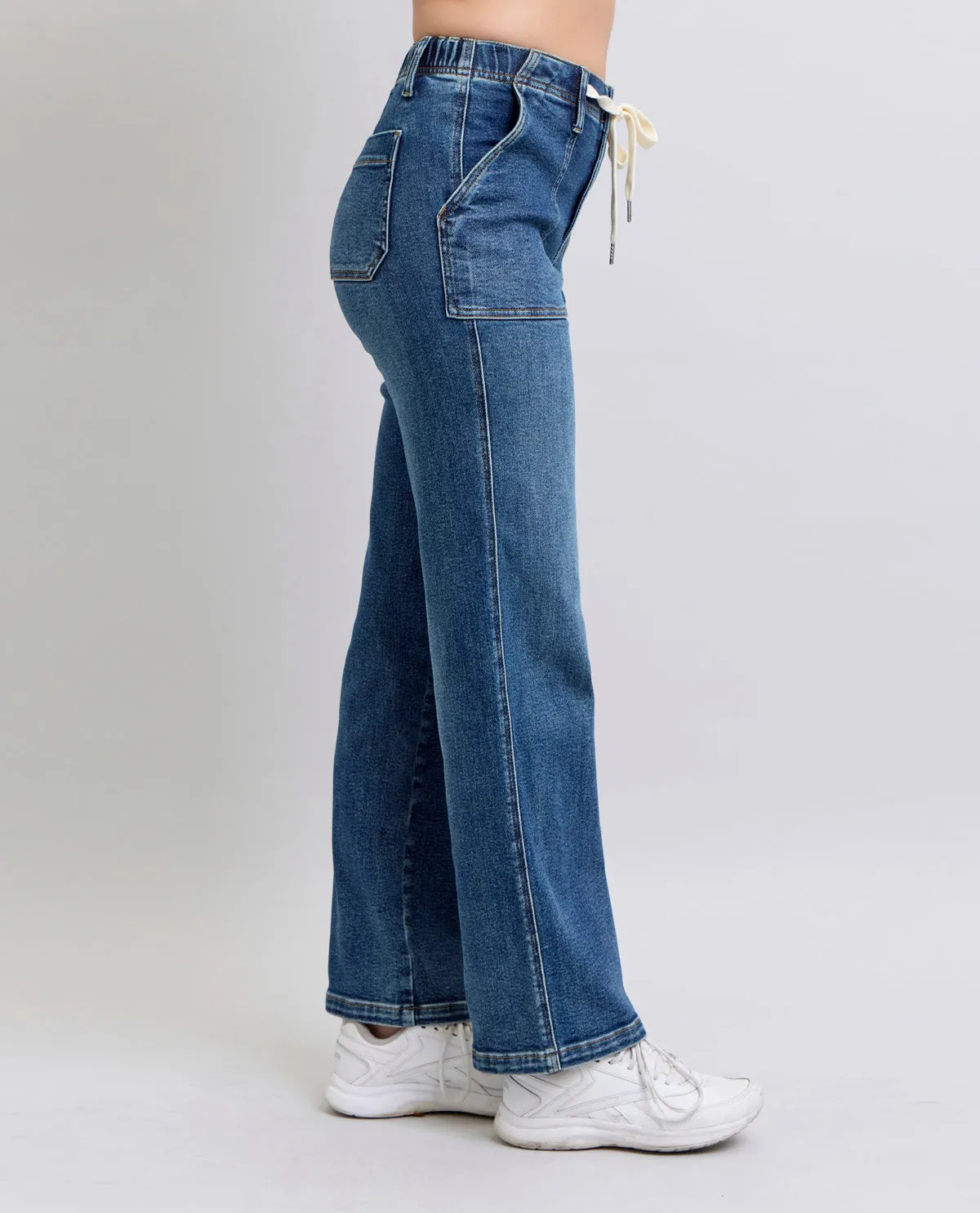 Judy Blue High Waist Drawstring Wide Leg Jean