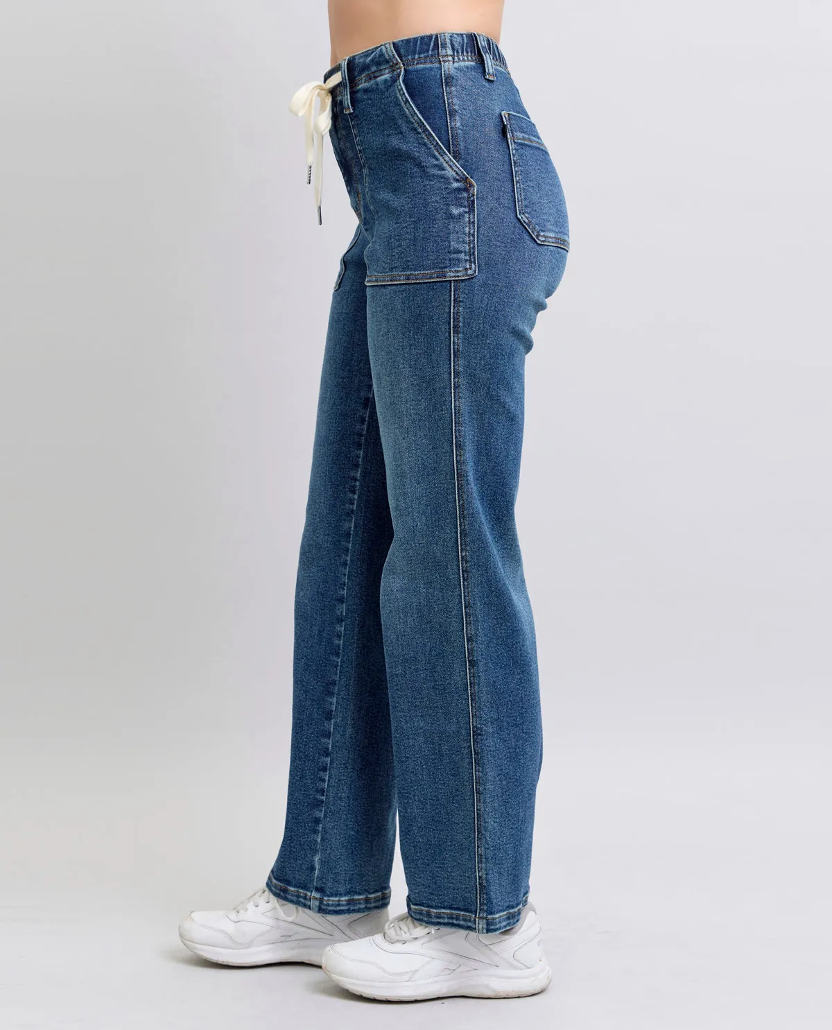 Judy Blue High Waist Drawstring Wide Leg Jean