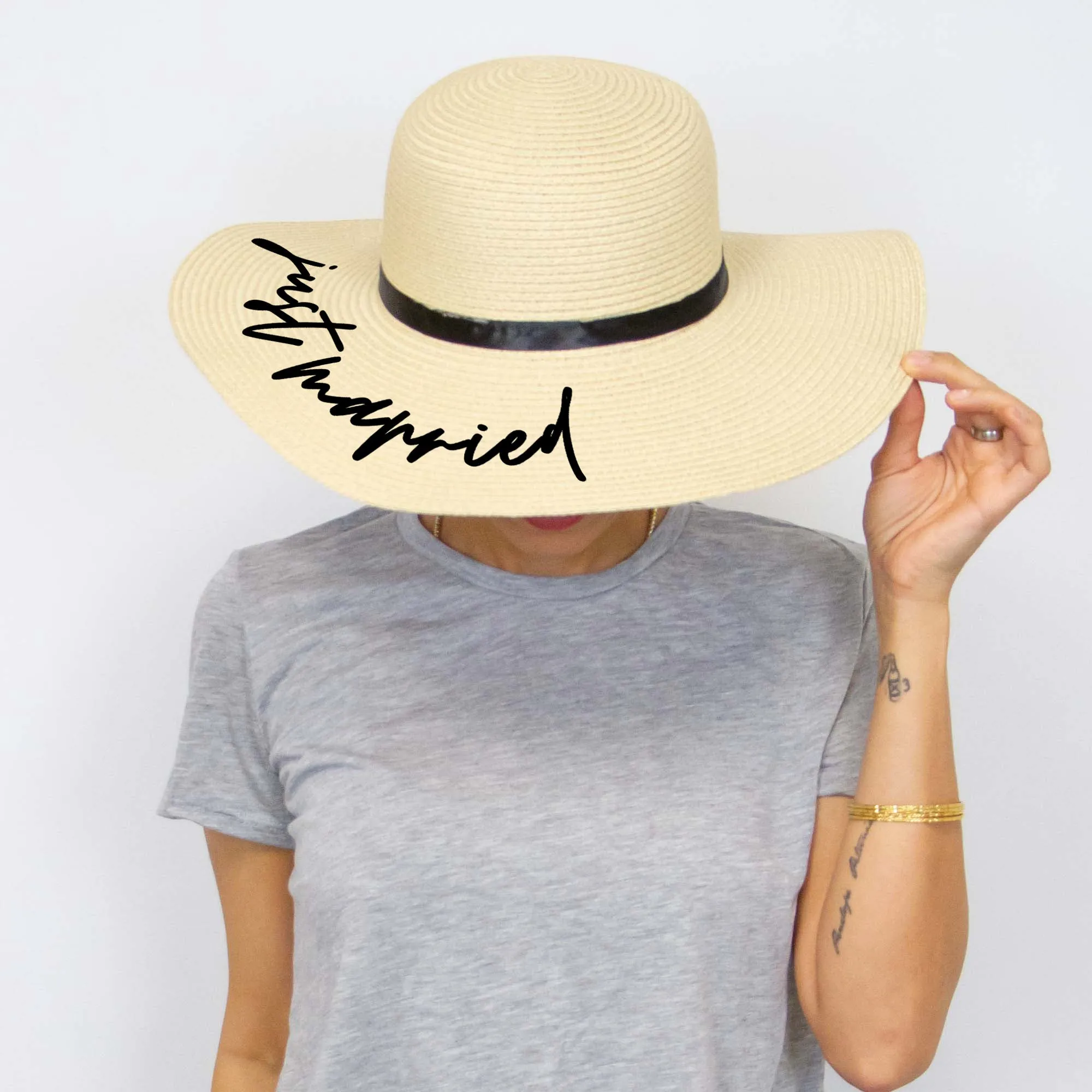 Just Married Floppy Hat