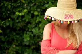 Ladies Pom Pom Floppy Hat