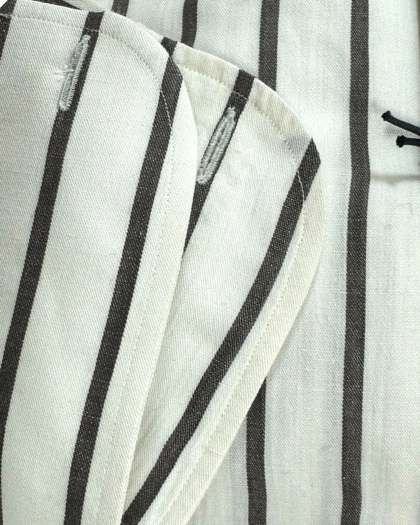 Lardini Dress Shirt White Brown Stripes Design Flax Wool Cotton 41 - 16 SALE