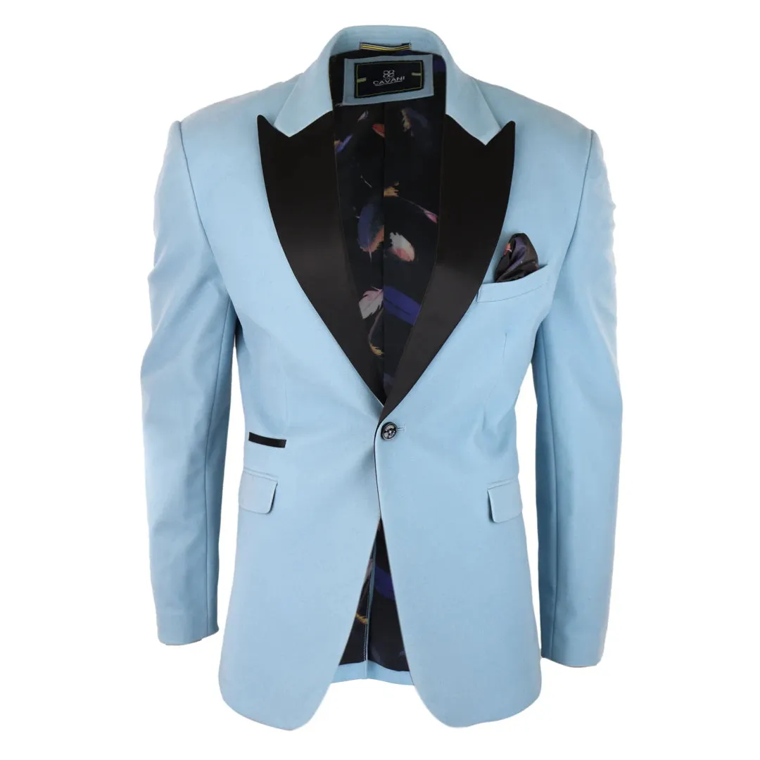 Mens Velvet Blazer Tuxedo Jacket Black Satin Lapel Pastel Blue Pink Green