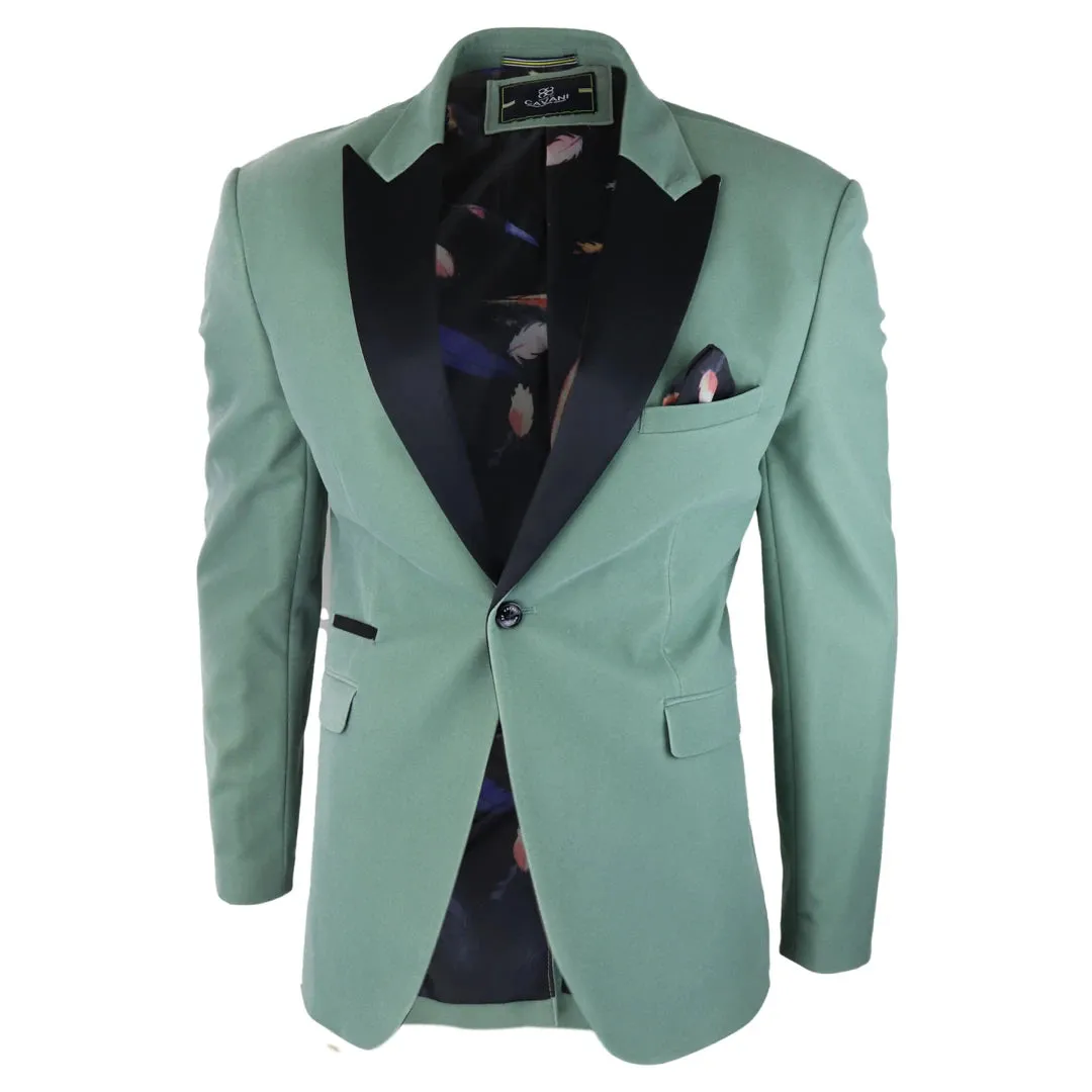 Mens Velvet Blazer Tuxedo Jacket Black Satin Lapel Pastel Blue Pink Green