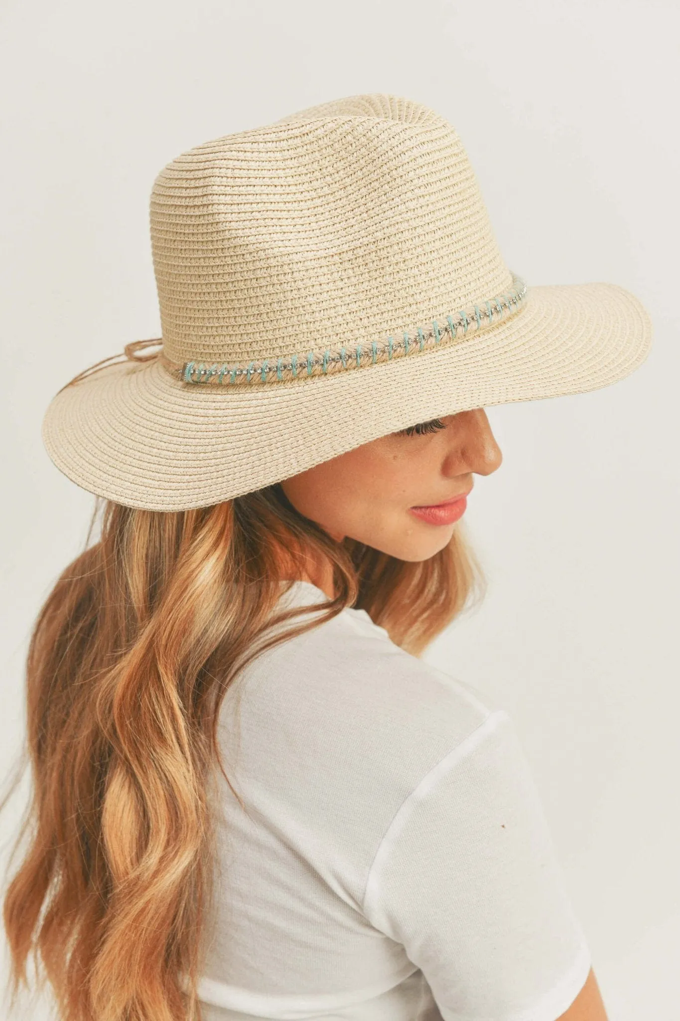 MH0100 Sun Hat with Rhinestone Band