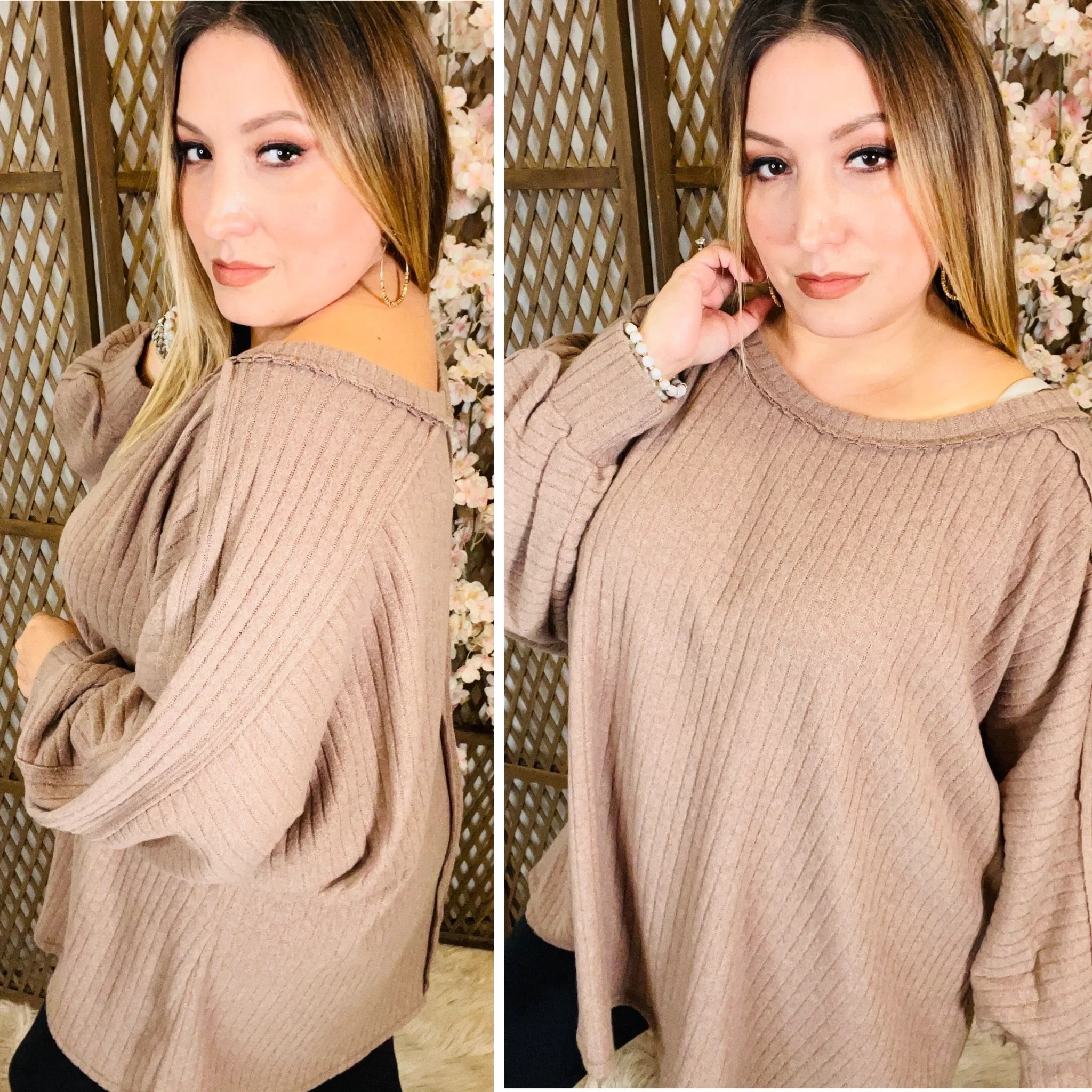 Mocha Loose Fit Tops