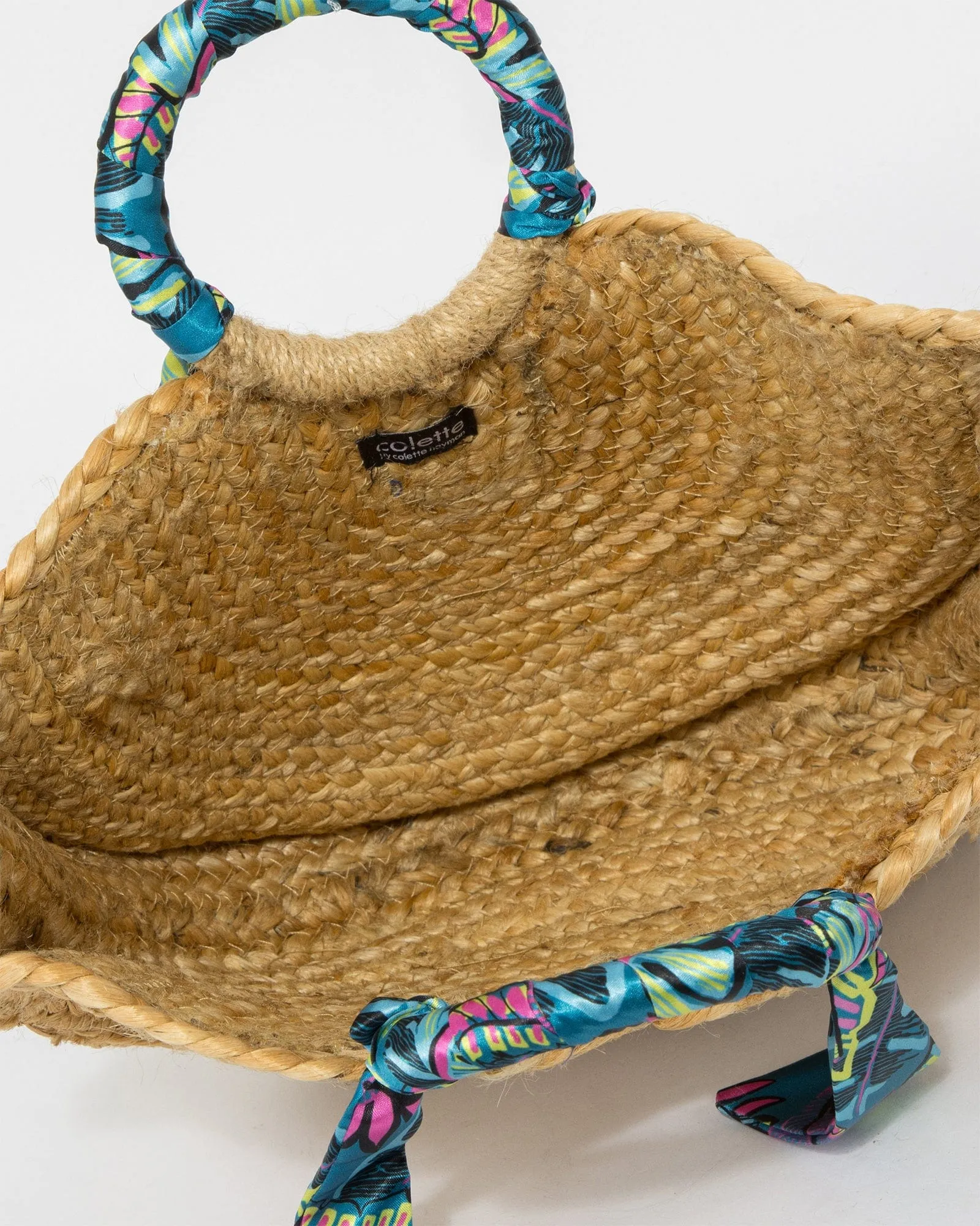 Natural Versonia Scarf Straw Tote Bag