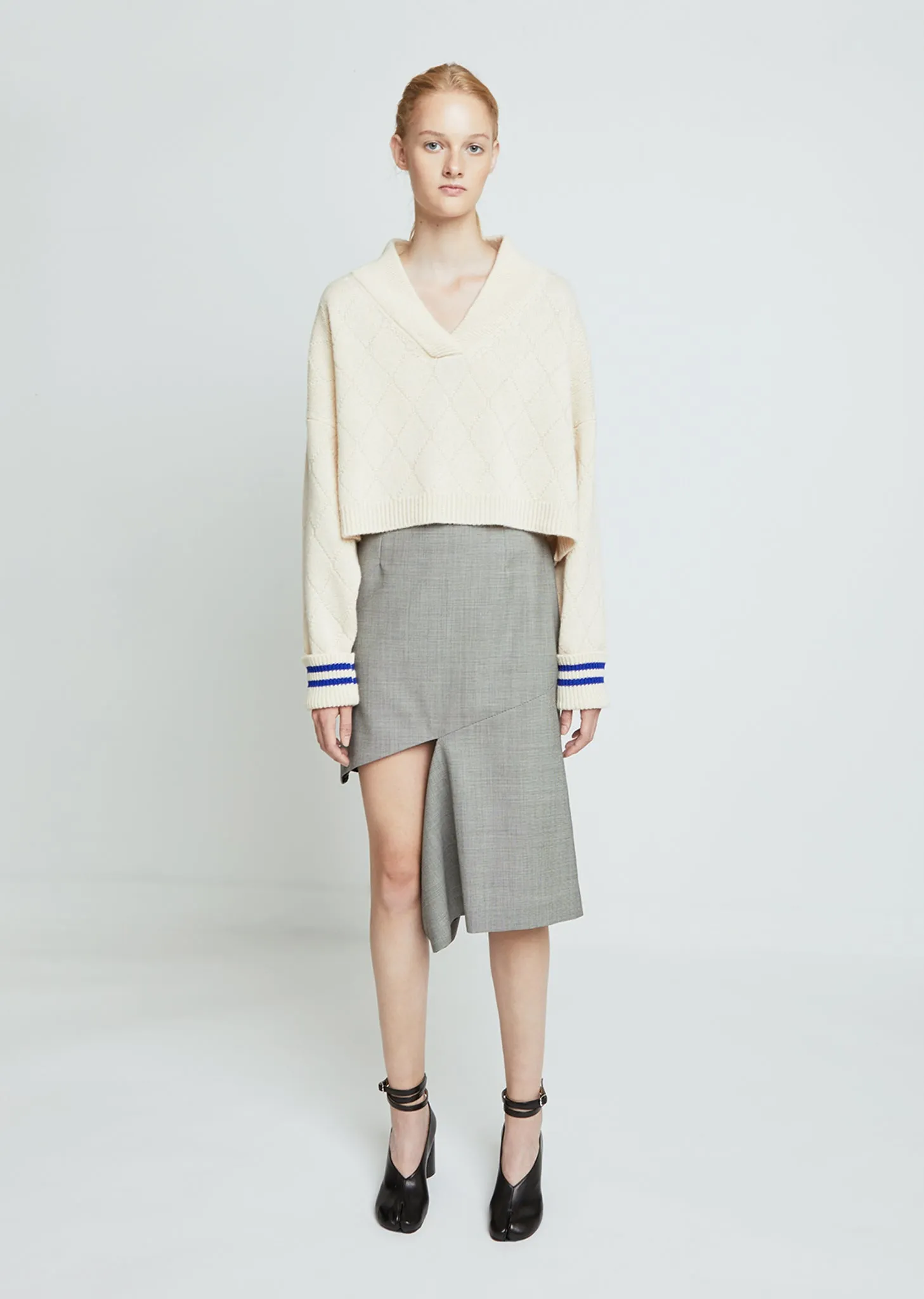 Pied De Poule Wool Skirt