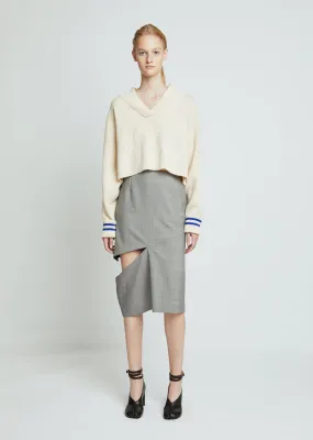 Pied De Poule Wool Skirt