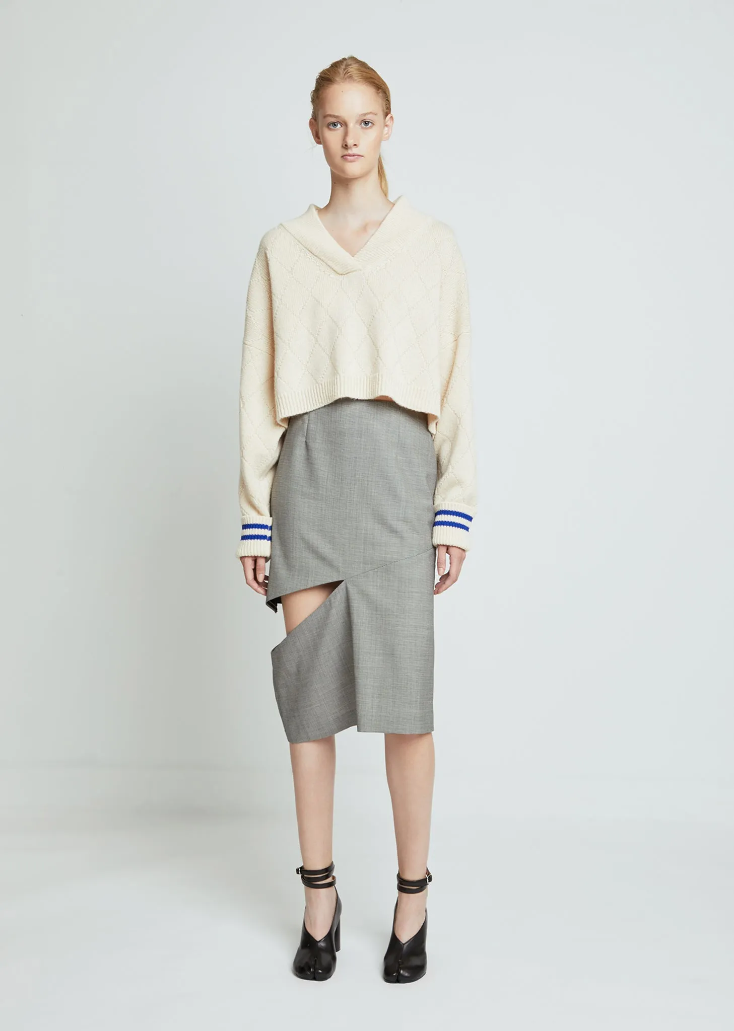 Pied De Poule Wool Skirt