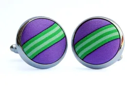 Railroad Stripe: Cufflinks - Purple