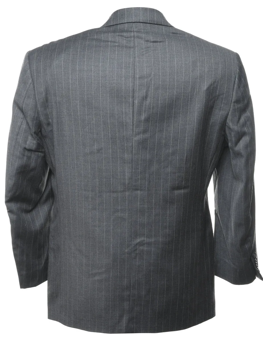 Striped Grey Classic Blazer - L