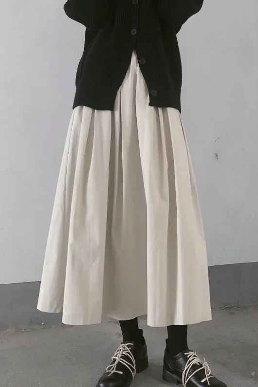 Super Textured Classic A-Line Umbrella Skirt All-Match Covering Design