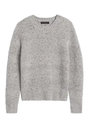 Textured-Stripe Sweater in Light Gray