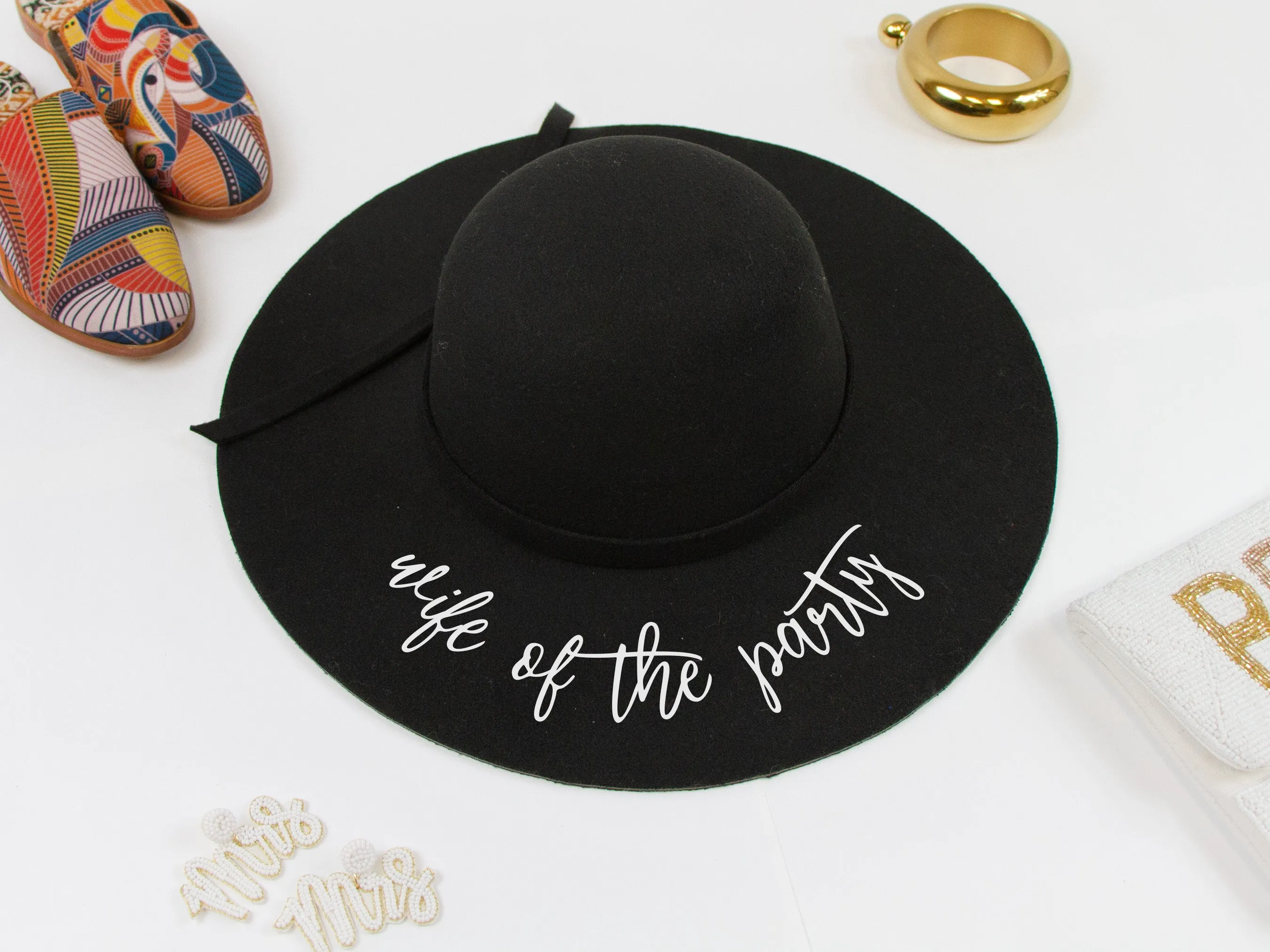 The Party, Wife of the Party Black Felt Floppy Hat