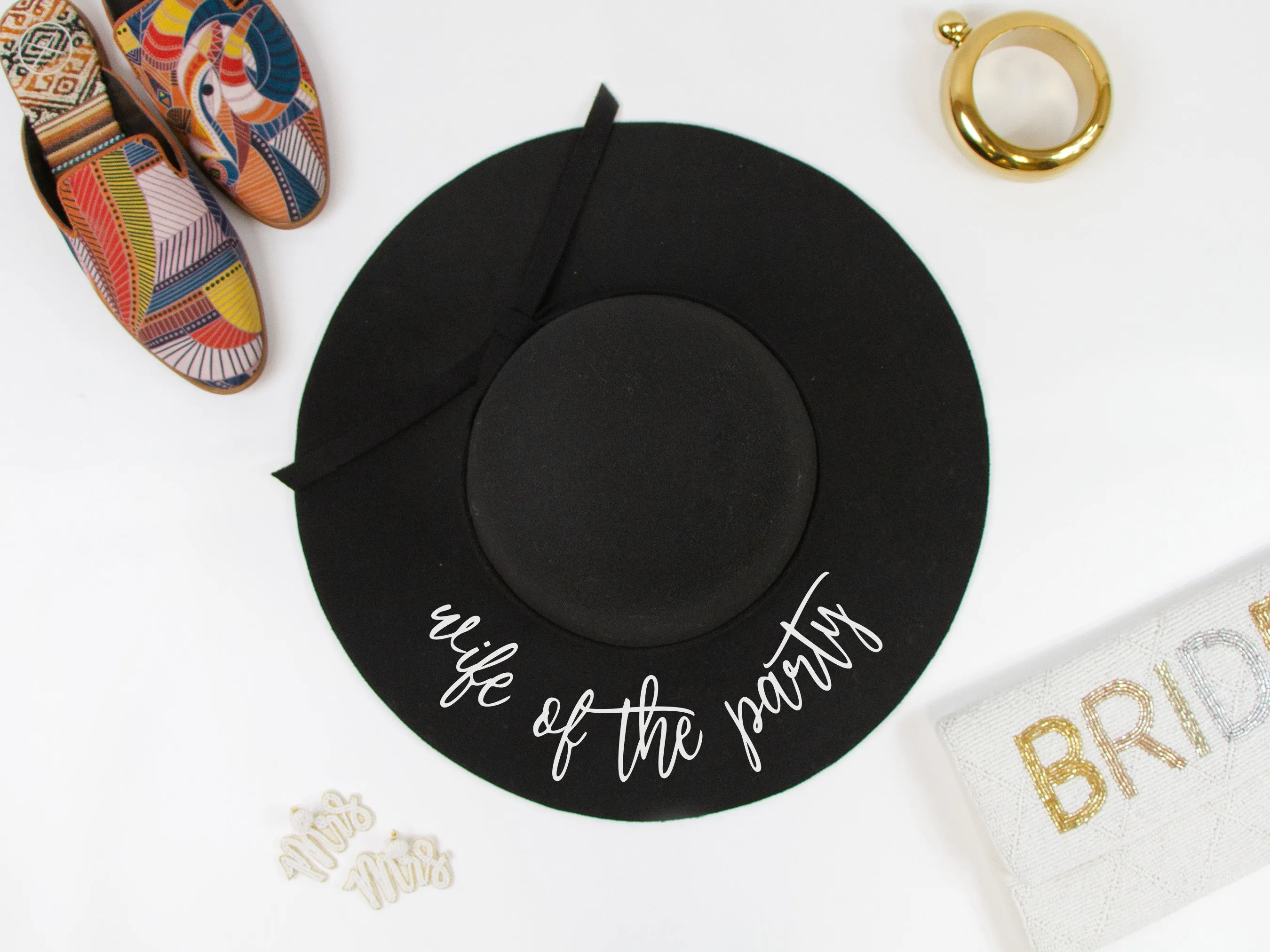 The Party, Wife of the Party Black Felt Floppy Hat