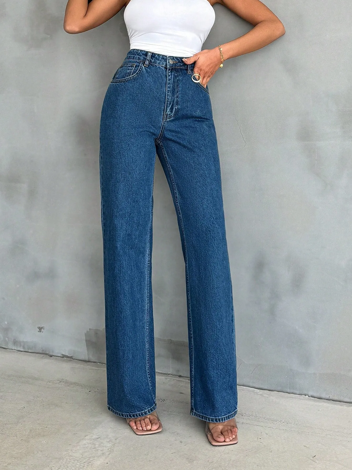 Wide Leg High Rise Jeans