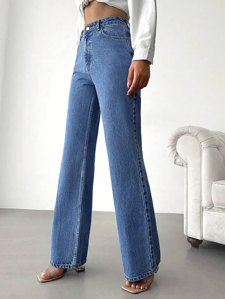 Wide Leg High Rise Jeans