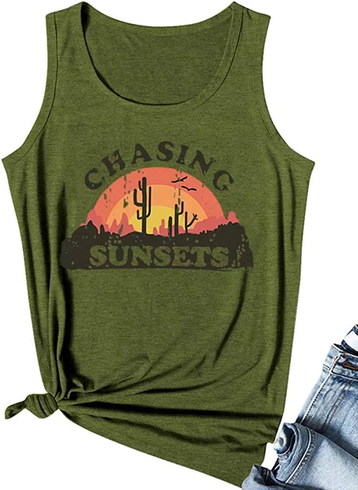 Women Chasing Sunsets Tank Top Sunset Chasers Shirt