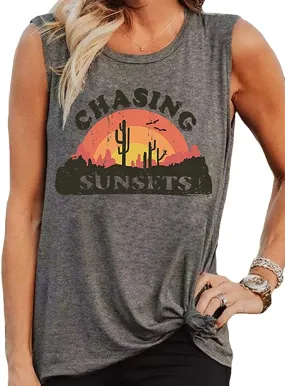 Women Chasing Sunsets Tank Top Sunset Chasers Shirt