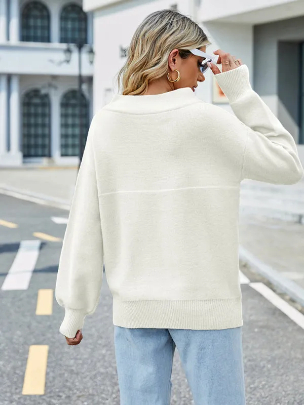 Women's casual one-shoulder loose casual sweater