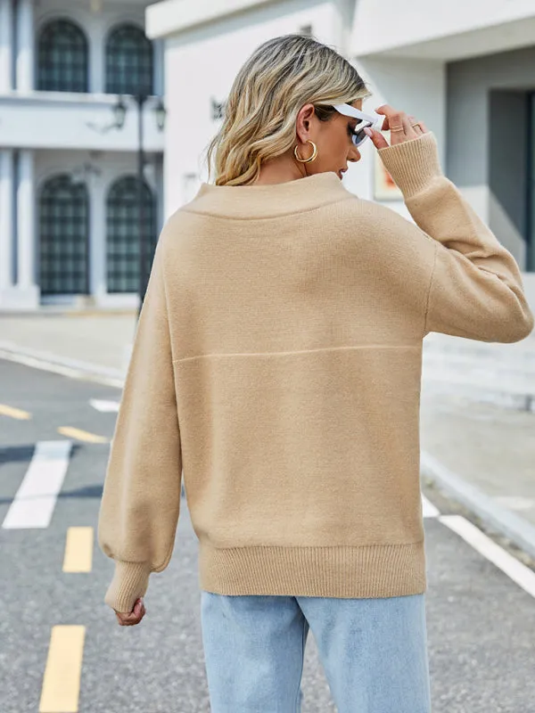 Women's casual one-shoulder loose casual sweater